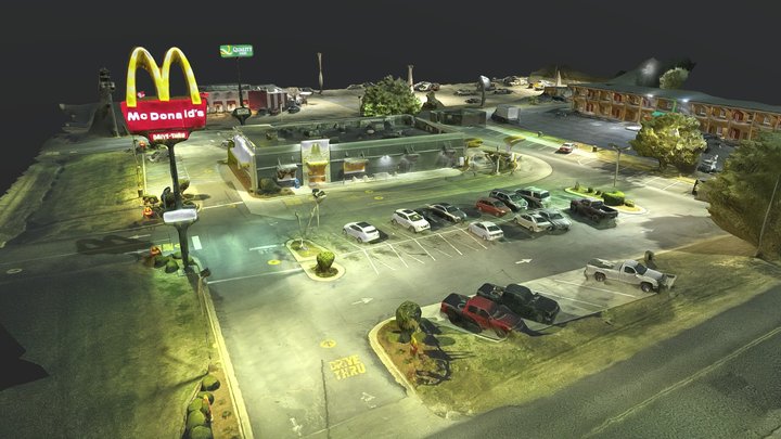 McDonalds at Night 3D Model