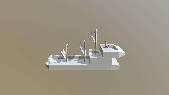 Low Poly Pirate Ship 3D Model