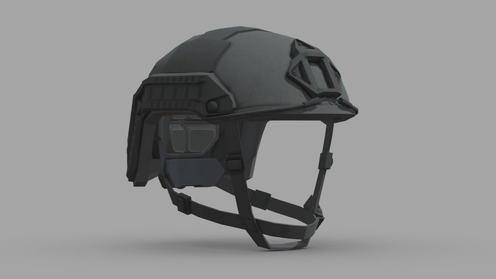 Low-poly FAST MT Helmet 3D Model