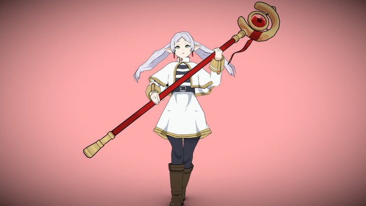 Frieren with her wand 3D Model