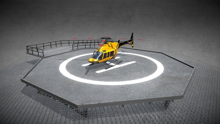 Bell Helicopter Animation 3D Model