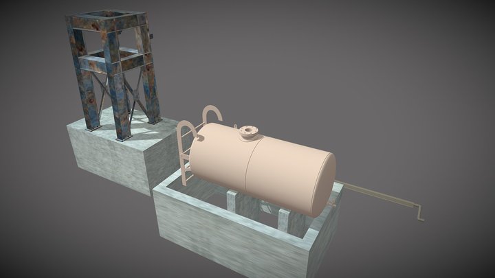 보일러실 유류탱크 모델링 [캠프 롱 체육관(농구장) 3차원 기록화] 3D Model