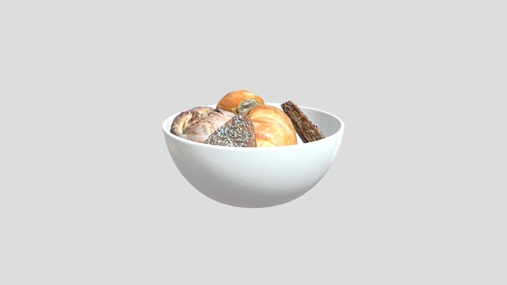 Bread Basket With Buns Or Bread