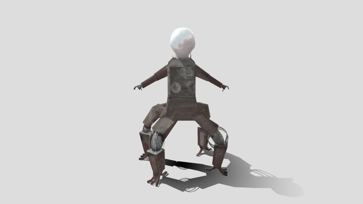 4 Legged Mech Cyborg Spider 3D Model