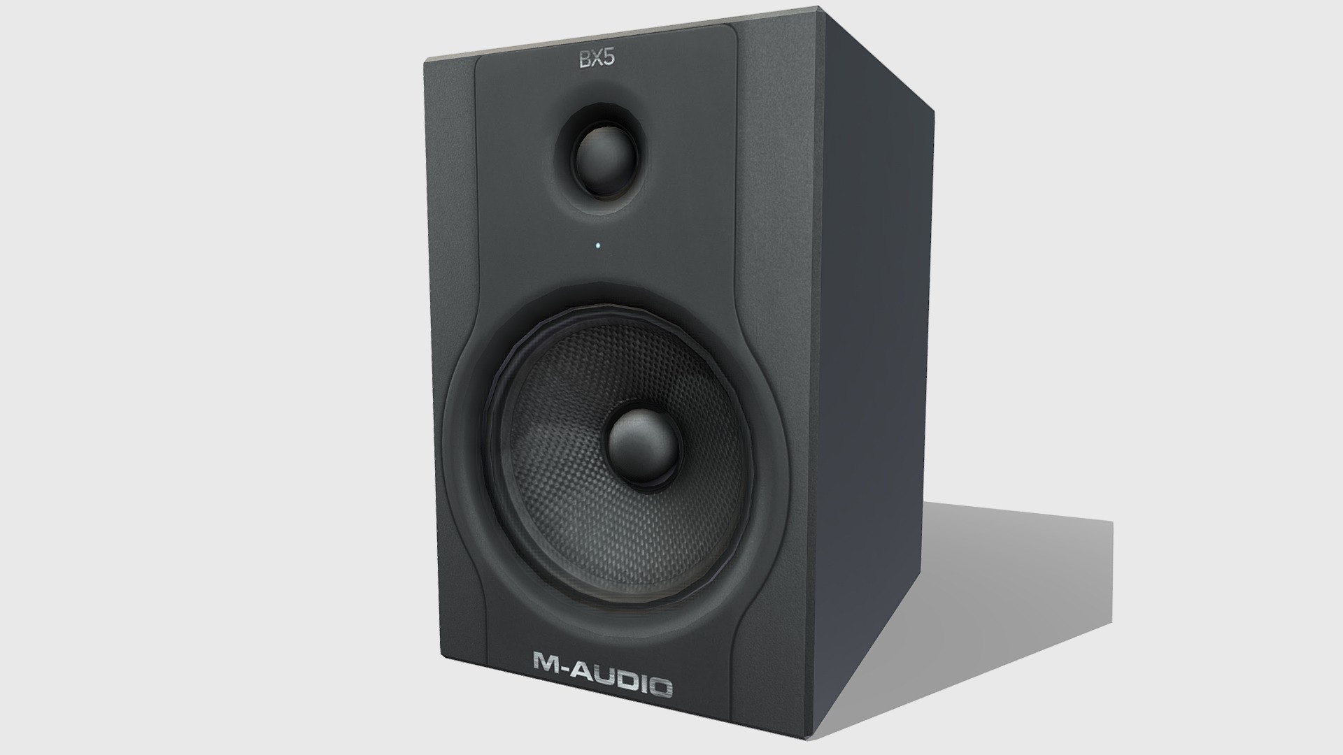 3D model BX5 Speakers - This is a 3D model of the BX5 Speakers. The 3D model is about a black speaker on a white background.