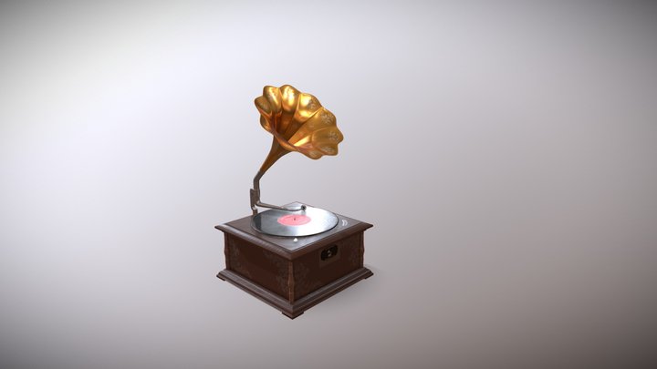 Old Gramophone 3D model 3D Model