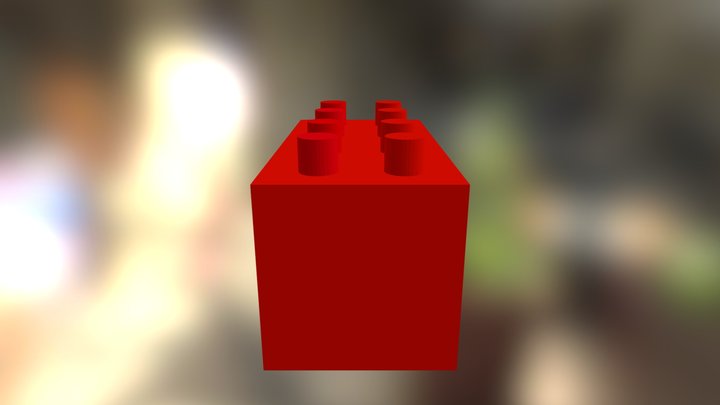 Klocek Lego normalny dwójka 2 3D Model