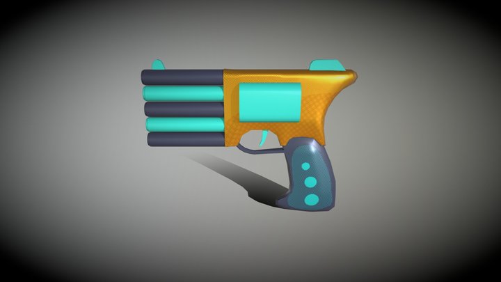 LOWPOLY  SPACE-GUN 3D Model