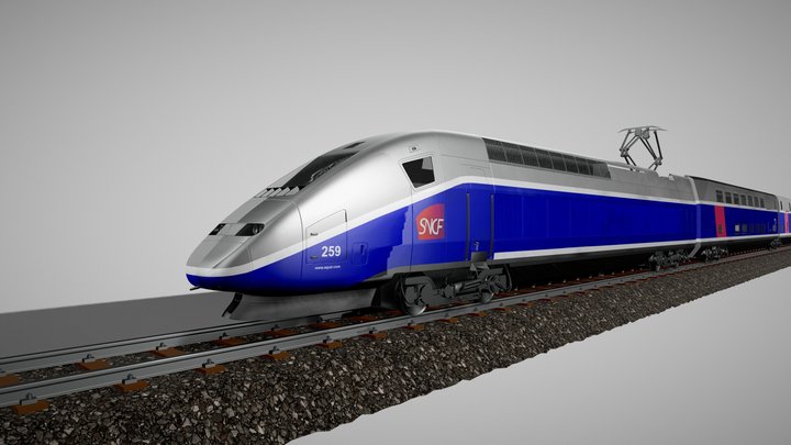 TGV speed train 3D Model