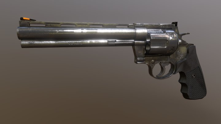 Colt Anaconda Revolver (Animatable) 3D Model