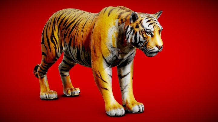 Realistic Tiger – Gratis 3D-model STL