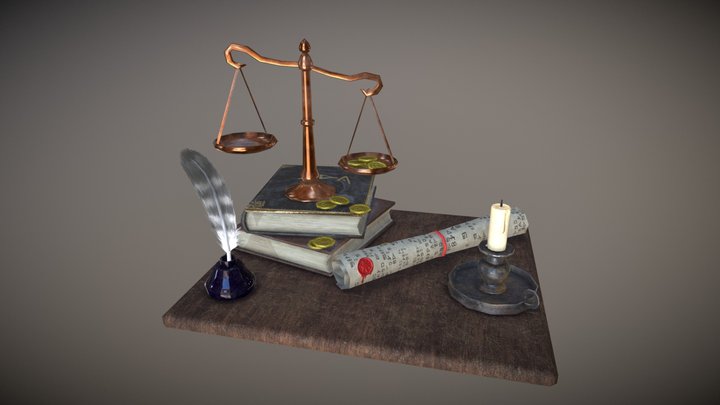 Cluttered Desk 3D Model