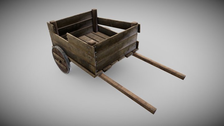 Dirty, broken cart 3D Model