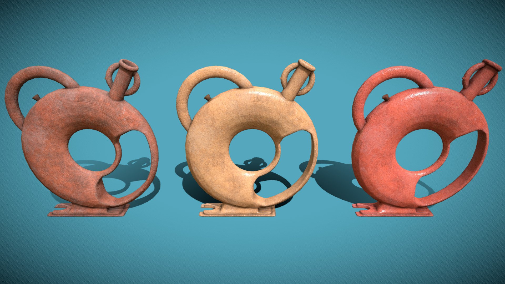 Decorative Ceramic Ring Jugs Version A