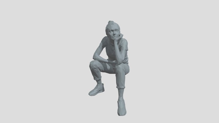 Lowpoly Female Sitting – Modello 3D gratuito STL