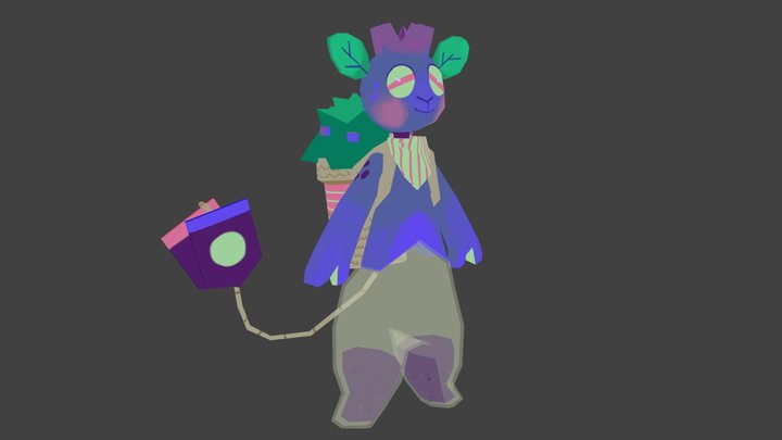 Blueberry Tea Teabark 3D Model