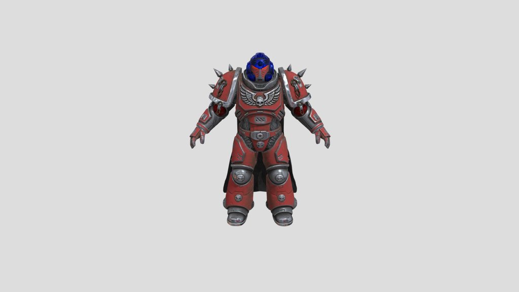 Sci Fi Gothic Heavy Armor Warrior Red