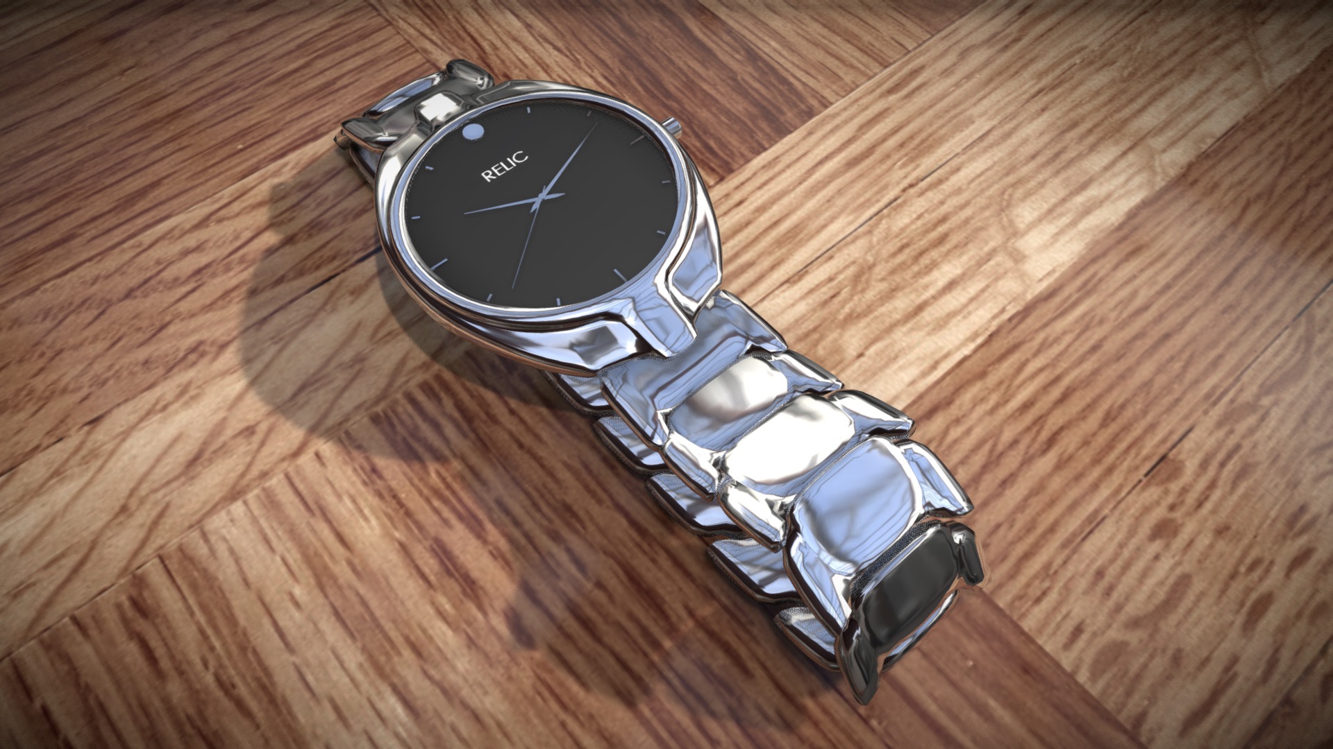 3D model Men’s Relic Watch - This is a 3D model of the Men's Relic Watch. The 3D model is about a watch on a table.