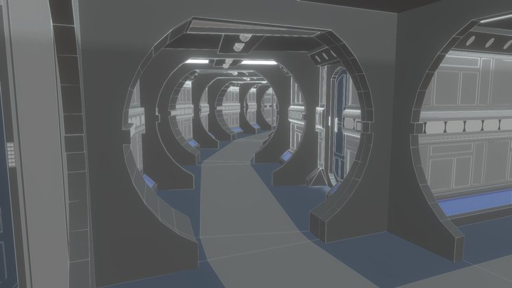 Nx Class Starship Corridor 3D Model