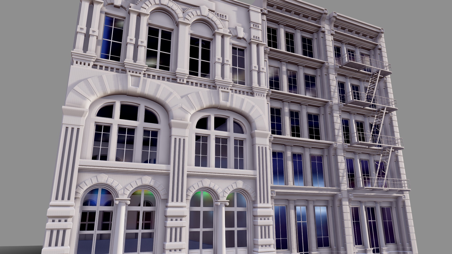 3D model Commercial Building Facade 06 - This is a 3D model of the Commercial Building Facade 06. The 3D model is about a building with many windows.