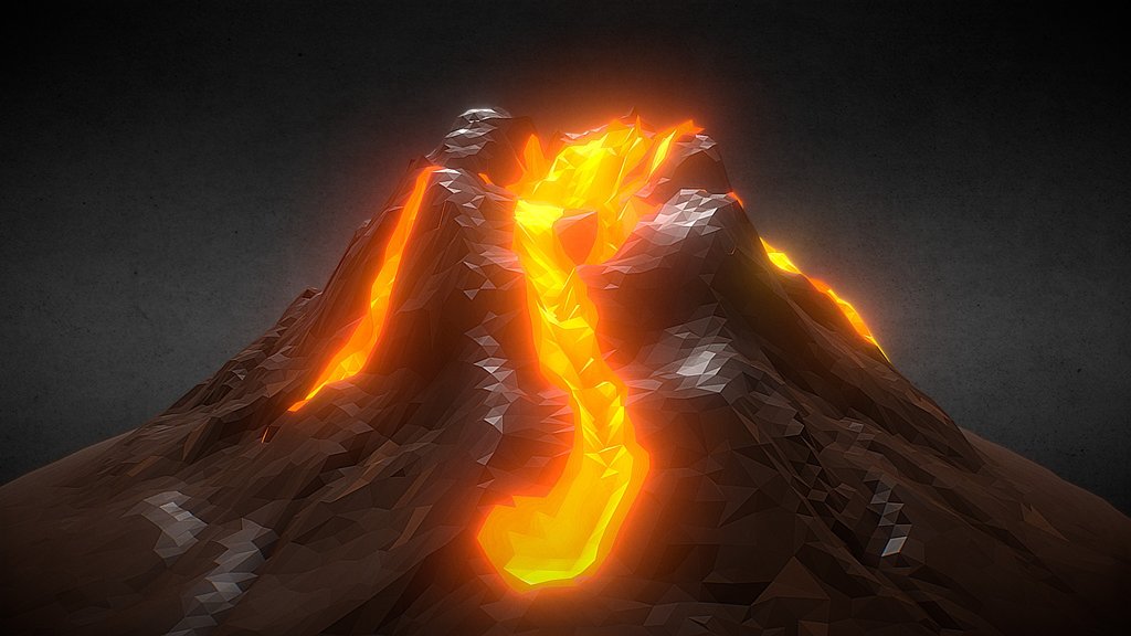 ( FREE ) Volcano Low poly