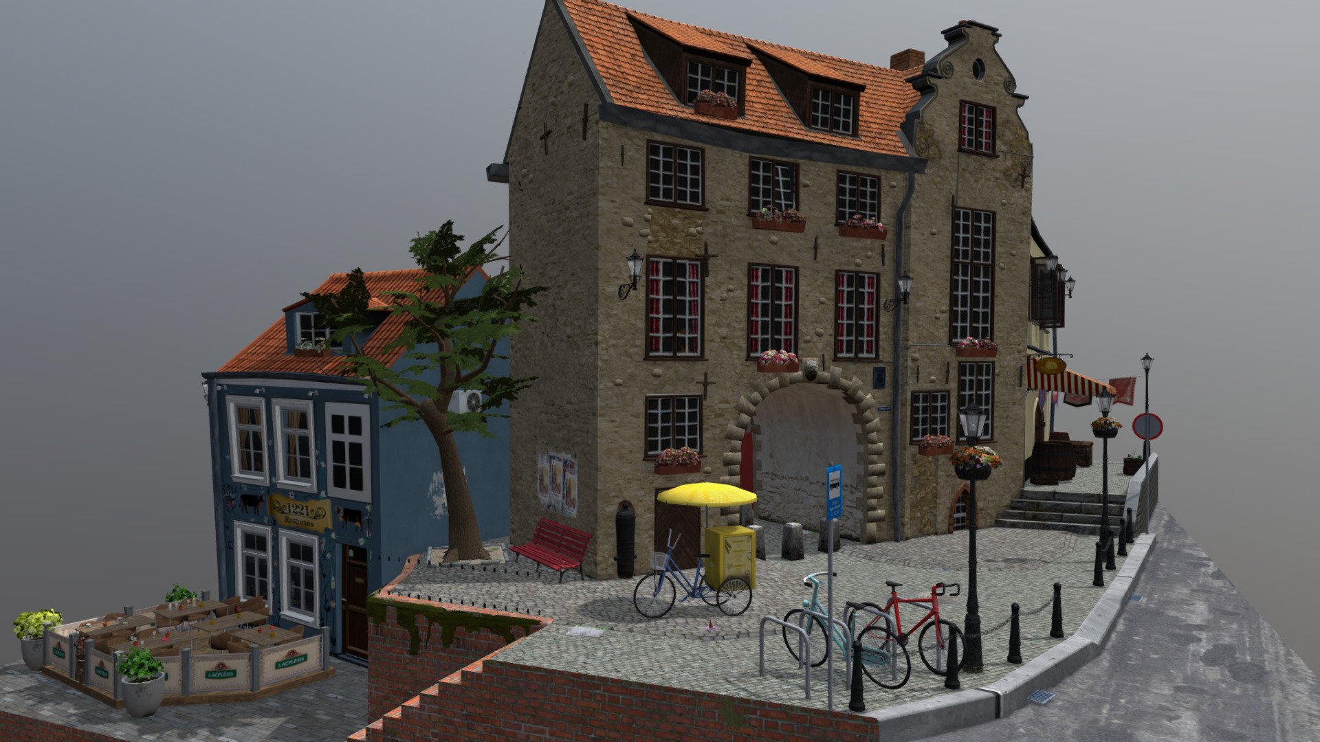 Riga City Scene - 3D model by ElieVanRavels [516e3e8] - Sketchfab