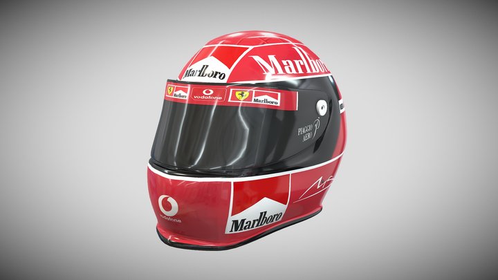 Michael Schumacher 2002 Helmet 3D Model