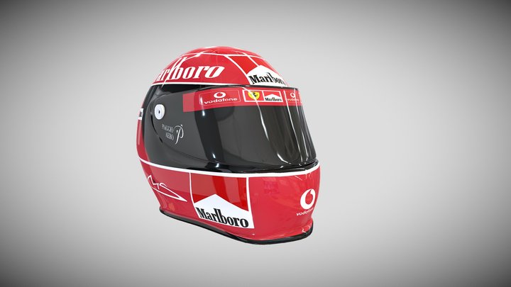 Michael Schumacher 2002 Helmet 3D Model