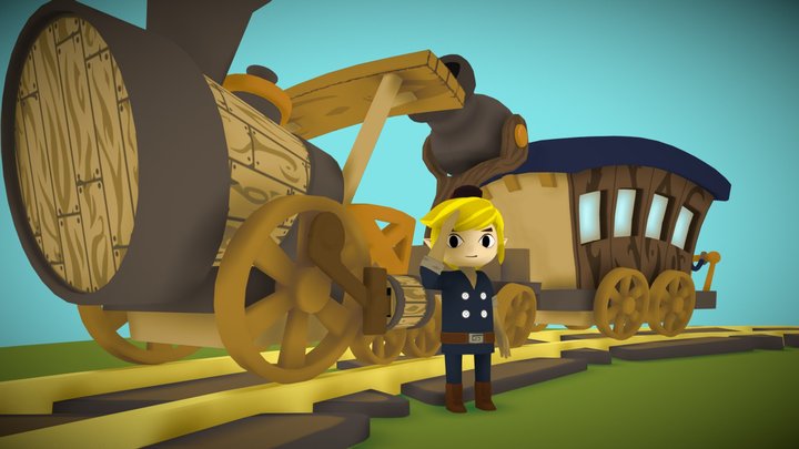 Legend of Zelda Spirit Tracks Wooden Train 3D Model