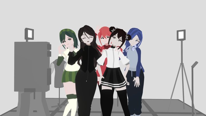 5 Anime characters – Modello 3D gratuito STL
