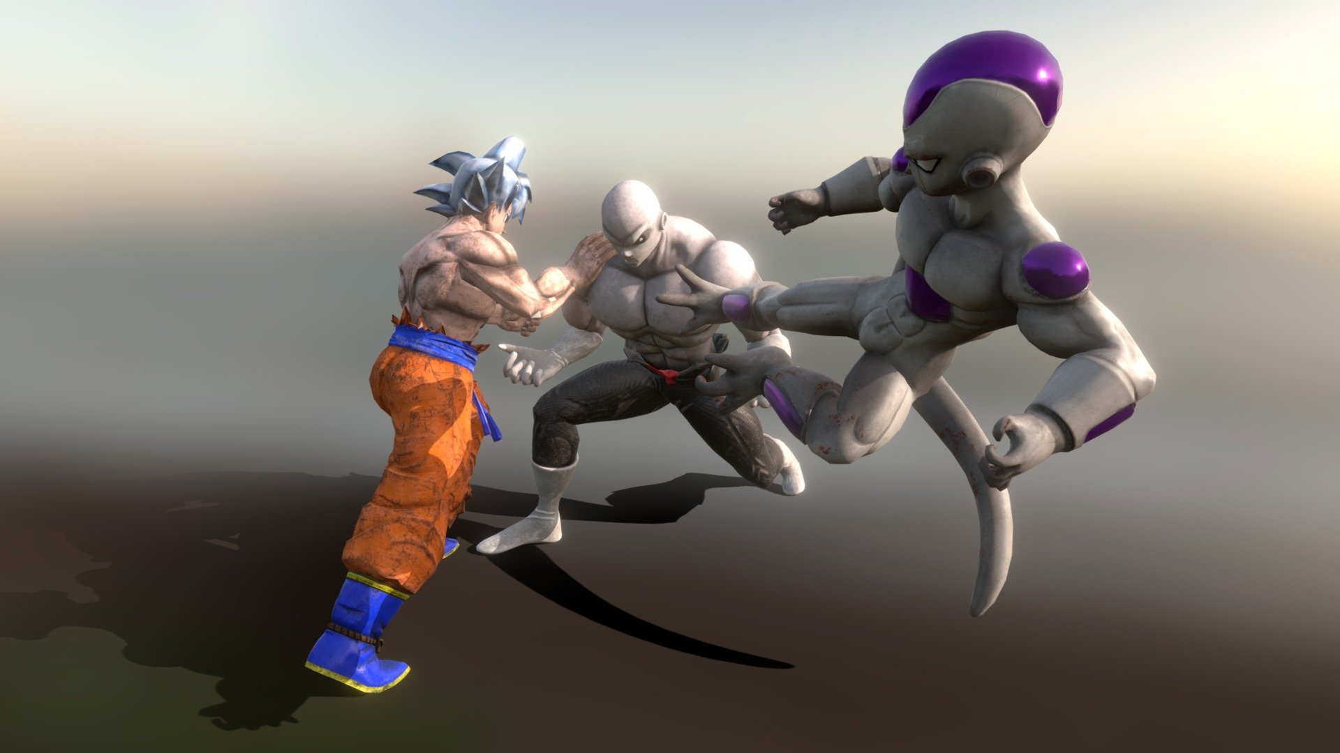 Goku vs Jiren vs Freezer - 3D model by Krlts (@Krlts) [517121a]