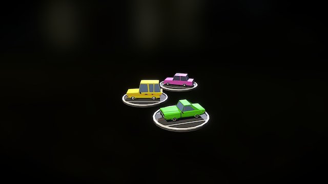 Colored cars 3D Model