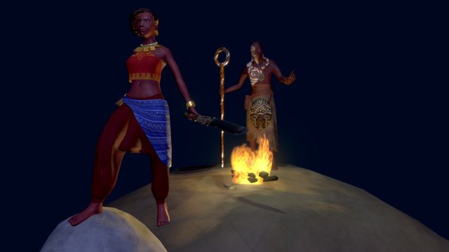 The princess and shaman 3D Model