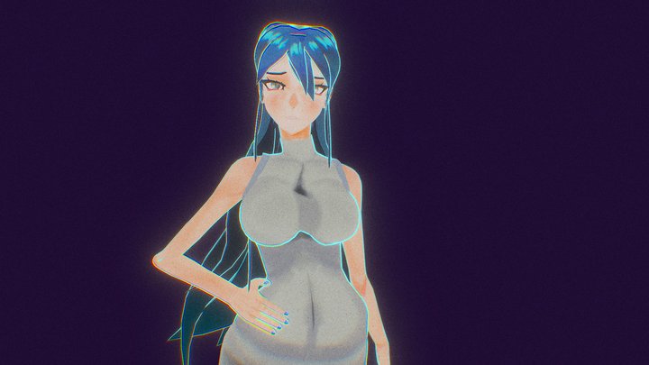 Blue Hair Girl : ] (N) 3D Model