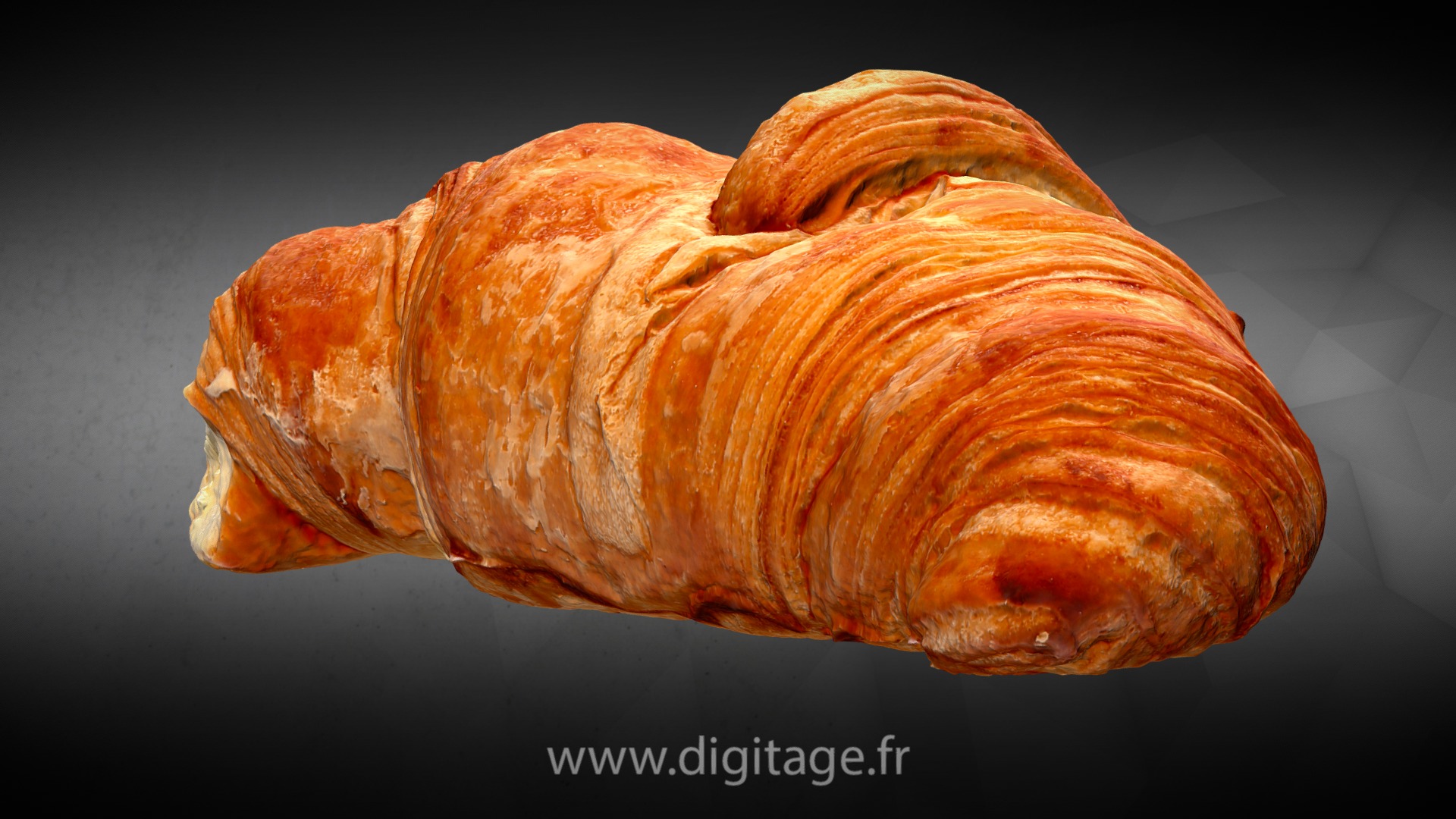 3D model Croissant - This is a 3D model of the Croissant. The 3D model is about a piece of cooked meat.