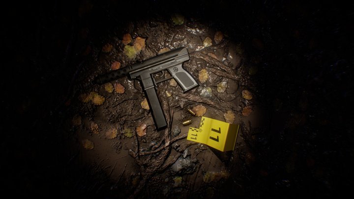 Tec-9 Crime Scene – Modello 3D gratuito STL