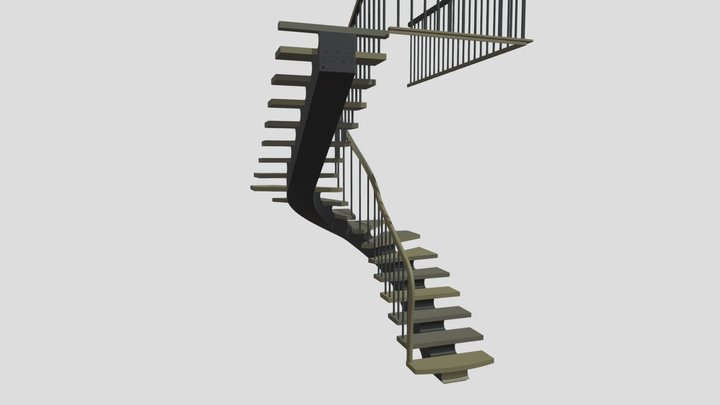 Modern Elegant Spiral Design Staircase 3D Model