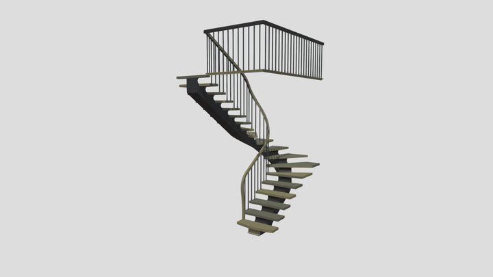 Modern Elegant Spiral Design Staircase 3D Model