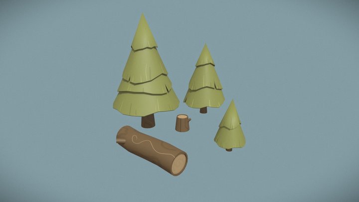 Pine Trees 3D Model