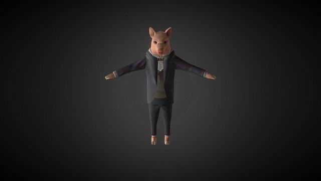 Dapper Pig 3D Model