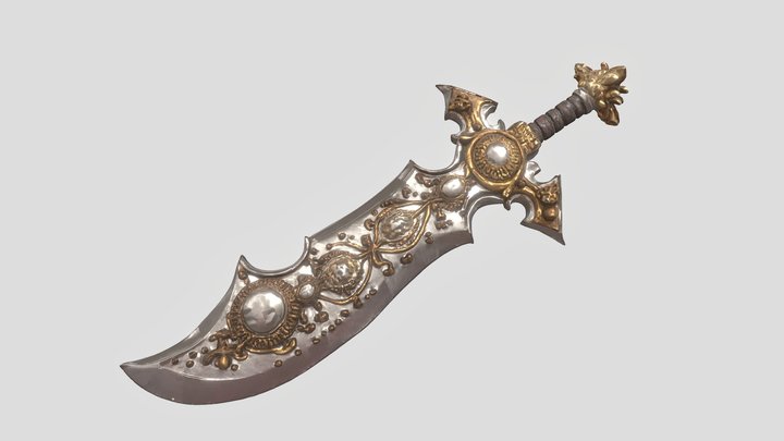 Stylized Ornate Curved Sword
