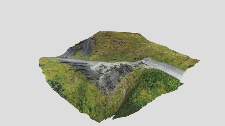 Mam Tor - landslide - lower road 3D Model