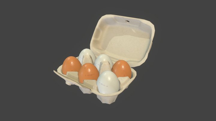 Pack of eggs 3D Model