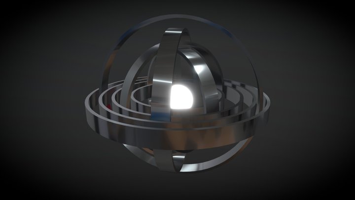 Sphere and rotated rings 3D Model
