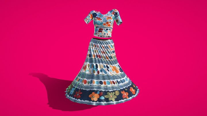 Nakshi Cloth Simulation 3D Model