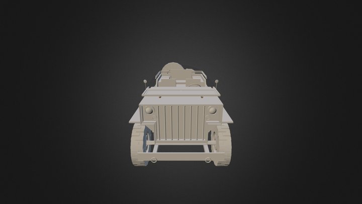 School Project Willys Jeep Polygon Primitives 3D Model