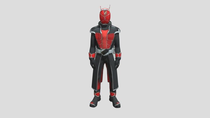 Rider in Red Armour Magic 3D Model