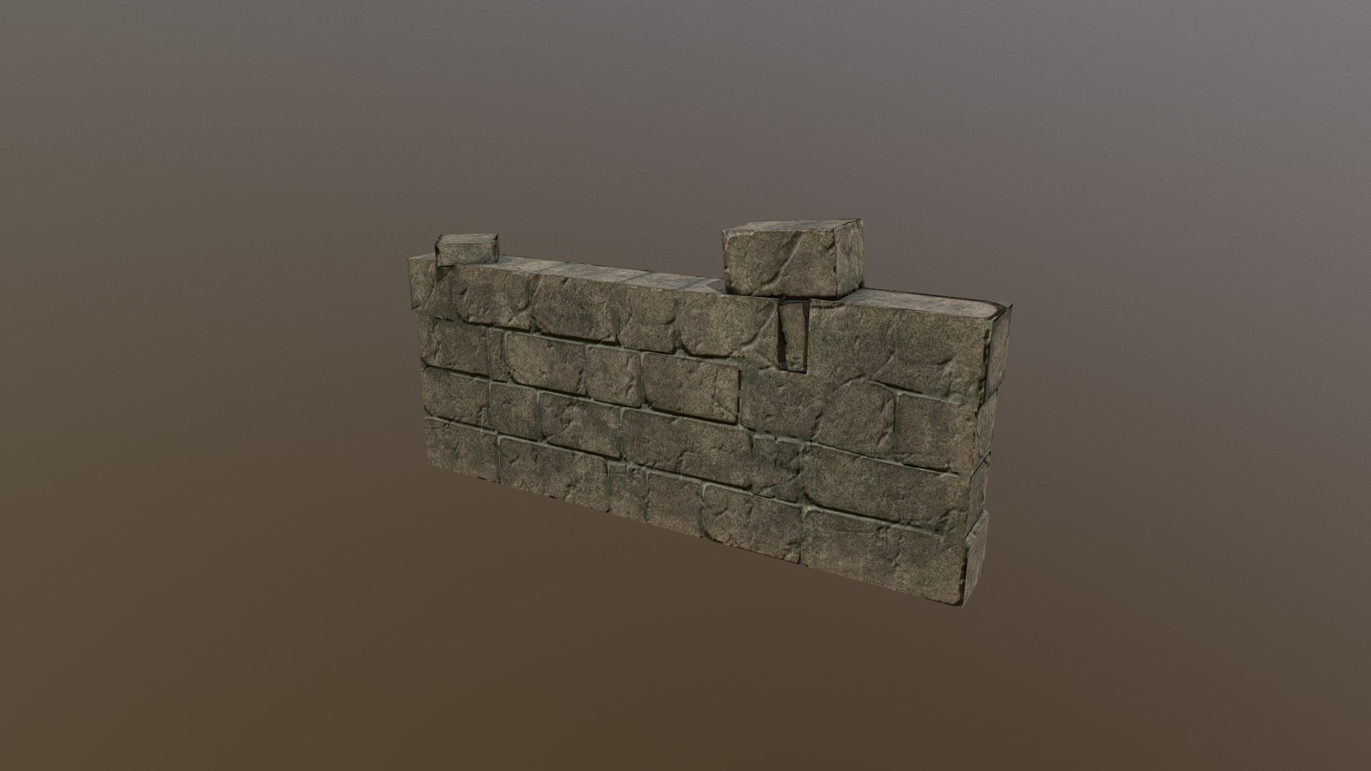 3D model Ancient Ruins Optimized – Medium Wall (Low Poly) - This is a 3D model of the Ancient Ruins Optimized - Medium Wall (Low Poly). The 3D model is about a stone wall with a stone tower.