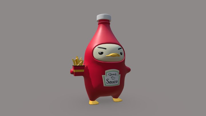 Tomato Duckoo with Fries! 3D Model
