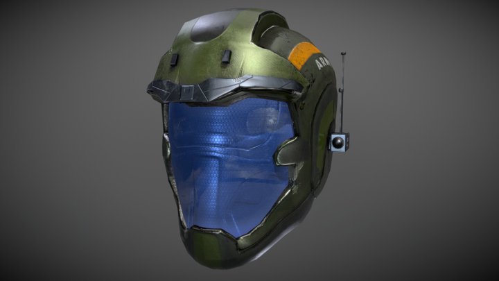 Futuristic Army Helmet 3D Model